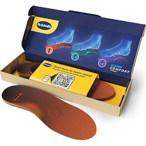 Dr. Scholl's Solette Custom Comfort Dr. Scholl's - Solette per fascite plantare - Solette arco plantare basso o piede piatto per Donna/Uomo misura 40.5-41.5, Solette a piena lunghezza Comfort tutto il giorno CF750