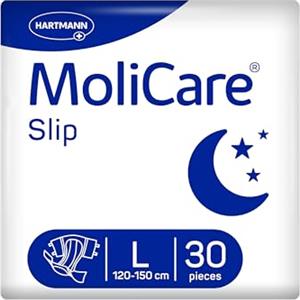 MoliCare Slip Night: Pannoloni mutandina per una protezione affidabile durante la notte in caso di incontinenza severa, taglia L (100-150 cm di circonferenza fianchi), 30 pezzi
