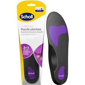 Scholl In-Balance Supporto Sollievo Dolore Fascite Plantare, Solette con Arco Rinforzato e Supporto sul Tallone per Alleviare il Dolore, Taglia L (42.5-45), 1 Paio, Uomo e Donna