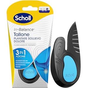 Scholl In-Balance Tallone Plantare Sollievo Dolore, Solette Ortopediche Tallonite, Tendine d'Achille, Plantari con Gel Ammortizzante a Doppio Strato con Supporto Flessibile, Taglia M (40-42), 1 Paio