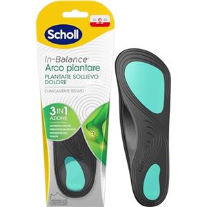 Scholl In-Balance Arco Plantare, Plantare Sollievo Dolore, Solette Ortopediche Piede Piatto, Plantari con Gel Ammortizzante a Doppio Strato con Supporto Flessibile, Taglia M (40-42), 1 Paio