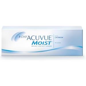 Acuvue 1-DAY Acuvue MOIST con tecnologia LACREON; Lenti a contatto giornaliere; Protezione UV;-1.00 diottrie; BC 8.5; DIA 14.20; 30 lenti