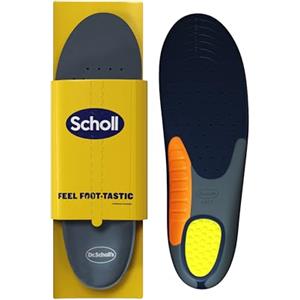 Scholl Solette Scarpe da Uomo Heavy Duty, Progettate per Uomini Alti, Robusti o con la Pianta Larga, Sostengono l'Arco Plantare e Ridistribuiscono la Pressione, Ritagliabili, Taglia 40-46,5