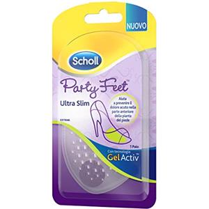 Scholl Party Feet Ultra Slim Cuscinetti in Gel Sottili per la Protezione della Parte Anteriore della Pianta del Piede, Cuscinetto Trasparente per Scarpe col Tacco, Tecnologia Anti-scivolo, 1 Paio