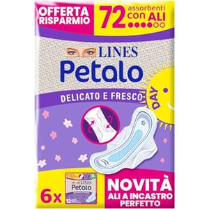 Lines Petalo Assorbenti Ultra Giorno con Ali, Pacco Scorta da 72 Pezzi