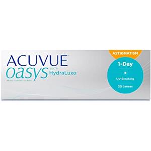 ACUVUE OASYS 1-Day per astigmatismo; Lenti a contatto giornaliere; visione chiara e stabile per tutto il giorno,comfort elevato;-1.25 diottrie; Cilindro -0.75 ; Asse 180 ; BC 8.5; DIA 14.30; 30 lenti