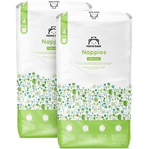 Mama Bear Marchio Amazon - Mama Bear - Pannolini ultra asciutto - Taglia 4 (8-14 kg) - Con canali d'areazione, Bianco, 168 Unità (2 confezioni da 84) - Nuova versione