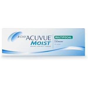 Acuvue 1-DAY ACUVUE MOIST MULTIFOCAL; Lenti a contatto giornaliere; Visione chiara e nitida sia da lontano che da vicino; Protezione UV;-5.00 diottrie; BC 8.4; DIA 14.30; ADD High; 30 lenti