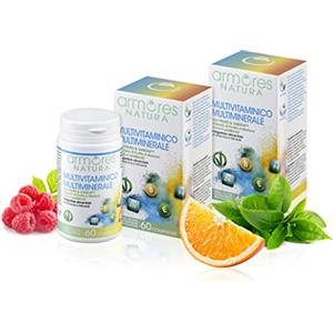 Armores Natura Integratori Alimentari, Multivitaminico Multiminerale, Integratore per Favorire l'Apporto di Vitamine e Sali Minerali all'Organismo, con Fruits & Greens, Vegano, 2 Pack da 60 Compresse