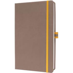 Sigel LS102 Taccuino, A5, a quadretti, copertina rigida adatti come diario, bullet journal, libro di idee, quaderno di scrittura 176 pagine, marrone/giallo Linsescape