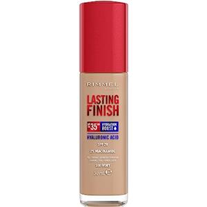 Rimmel London Rimmel Lasting Finish 35Hr Foundation 100 Ivory, copertura completa, idratante, SPF20, acido ialuronico, vitamina E, 2% niacinamide, da indossare tutto il giorno, vegano, cruelty free