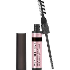 Rimmel London Rimmel Wonder'Freeze Brow Lamination Gel, 004 Deep Brown, Cera Sopracciglia, Sopracciglia Scolpite, Non-Appiccica, Veloce e Pulito, Leggero, Formula Vegana, 6g