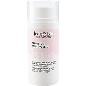 Jean & Len - Siero alla mandorla e al niacinamide senza profumo, specifico per pelli sensibili, azione lenitiva sulla pelle, deterge delicatamente, senza parabeni e siliconi, vegana, 30 ml