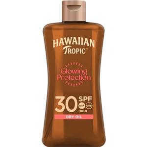 Hawaiian Tropic | Glowing Protection Olio Secco SPF 30, Protezione UVA + UVB, 100 ml, Formato da Viaggio, Profumazione Tropicale, con Burro di Karité, Resistente all'Acqua, Vegano