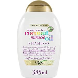 OGX Shampoo Damage Remedy + Coconut Miracle Oil, Shampo idratante e ristrutturante con Olio di Cocco, Tiaré e Vaniglia, Shampoo capelli secchi, danneggiati o crespi con effetto districante, 385 ml