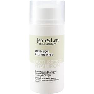 Jean & Len Siero Idratante Fico d'India e Hyaluron, per tutti i tipi di pelle, ideale come base per il trucco, rinfresca la pelle disidratata, siero per il viso senza parabeni e siliconi, vegan, 30ml