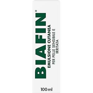 Biafin Emulsione Cutanea Idratante Lenitiva, Crema scottature, irritazioni e sfregamenti, Crema pelle sensibile e irritata, Pomata scottature ideale anche per tatuaggi e problemi cutanei, 100 ml