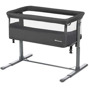 Bebeconfort Zina Culla Neonato Fianco Letto, 0-6 mesi (0-9kg), Lettino Neonato Pieghevole, 5 Altezze Regolabili, Materassino Reclinabile, Mineral Graphite