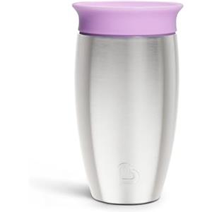 Munchkin Stainless Steel Miracle 360 Tazza, Bicchiere sippy per bambini in acciaio inox senza BPA, ottimo per lo svezzamento, Bicchiere bambini, 12+ mesi, 10oz/296ml, Viola