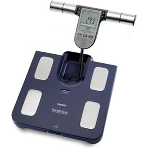OMRON BF-511 Bilancia Pesapersone Digitale, Calcolo Massa Grassa, Grasso Viscerale, Muscoli Scheletrici, Metabolismo a Riposo, Blu