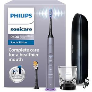 Philips Sonicare DiamondClean Smart 9400 spazzolino elettrico, spazzolino sonico con app, sensore di pressione, rilevamento della testina, grigio, modello HX9917/90