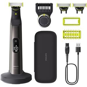 Philips OneBlade Pro 360 Autentico Regolabarba elettrico per viso e corpo, rasoio e depilatore, 3x 360 lame, 1x pettine da 20, 1x kit corpo, 1x supporto di ricarica, 1x custodia da viaggio, QP6652/35