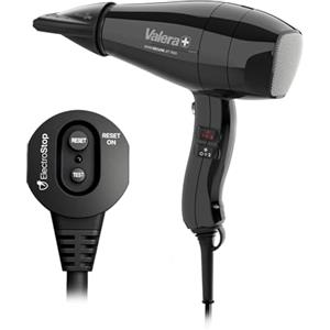 Valera, Swiss Secure Jet 7600, Asciugacapelli Professionale Sicuro con Salvavita Integrato, Motore PM Pro, Ionizzatore, 3 Livelli di Temperatura, Cavo Anti-Attorcigliamento, 2000 W, Nero, Swiss Made