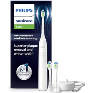 Philips Sonicare 5300 spazzolino elettrico sonico con 2 livelli di intensità, avviso di pressione, EasyStart, Smartimer e BrushPacer, bianco, modello HX7108/04 [Nuova tecnologia]