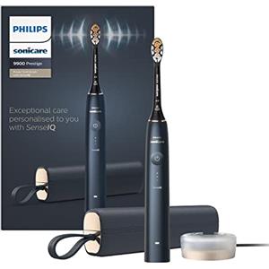 Philips Sonicare DiamondClean Prestige 9900 - Spazzolino elettrico sonico con 1 testina Premium All-in-One A3 e custodia di ricarica blu notte (modello HX9992/12)