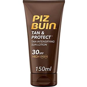 PIZ BUIN Tan & Protect Lozione Solare Intensificatore dell'Abbronzatura SPF 30, Crema solare 30 abbronzante corpo con Illumitone, Protezione solare 30 con efficaci filtri UVA/UVB, 150 ml