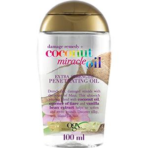 OGX Olio Capelli Damage Remedy + Coconut Miracle Oil, Hair oil con Olio di Cocco per capelli, Siero capelli secchi e danneggiati con azione anti-crespo per risultati morbidi e lucenti, 100 ml