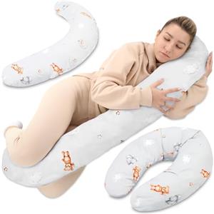 Totsy Baby Cuscino allattamento e gravidanza 190cm - Supporto corpo per dormire sul fianco Perfetto per il riposo e il relax Ideale per maternità e futuro mamme Forma a C