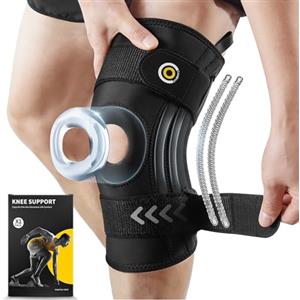 CAMBIVO Ginocchiera Ortopedica, Tutore Ginocchio Regolabile, Ginocchiera per Artrosi Ginocchio, Fascia Ginocchio Sportiva con Stabilizzatori Laterali per Menisco Lesionato, Pallavolo, Sport, Palestra