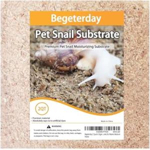 Begeterday Substrato in fibra organica da 1,89 litri per lumaca domestica, accessori ideali per terrario per lumache per trattenere l'umidità