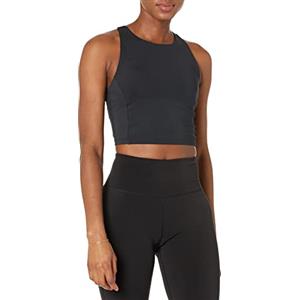 Amazon Essentials Reggiseno Sportivo Active Sculpt Accollato con Retro a Vogatore Donna, Nero, XS