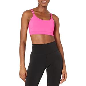 Amazon Essentials Reggiseno Sportivo Active Sculpt con Retro con Cinturino Donna, Rosa Fluo, S