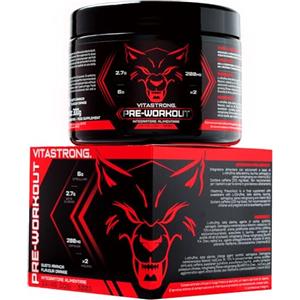 Vitastrong. Pre Workout Potente 300g, Preworkout Vegan con L Citrullina, Beta Alanina, Caffeina, Taurina, AstraGin, Panax Notoginseng, Vitastrong Pre Workout Made in Italy (24 Porzioni (Confezione da 1), Orange)