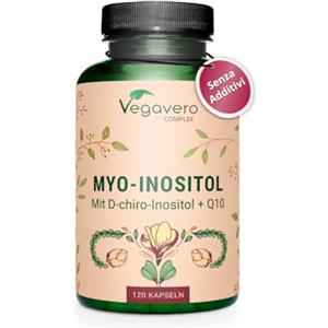 Vegavero Integratore INOSITOLO | Myo & D Chiro Inositol, Folato 5-MTHF, Vitamina B6 e Zinco | PCOS e Ovaio Policistico | 120 capsule | Vegan | Vegavero®