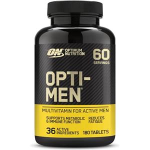 Optimum Nutrition Opti-Men, Integratore Multivitaminico per Uomo con Vitamina D, Vitamina C, Vitamina B6 e Aminoacidi, Non Aromatizzato, 60 Porzioni, 180 Capsule