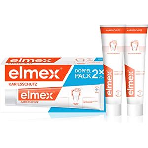 elmex Dentifricio Protezione carie, confezione doppia (2 x 75 ml) - Dentifricio protegge dalla carie e rafforza lo smalto dei denti