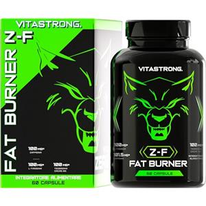 Vitastrong. Fat Burner Z-F Vitastrong, Termogenico Brucia Grassi Forte Uomo Donna, Estratti Vegetali, Vitamine e Minerali, Rodiola Rosea, Cromo Picolinato, Caffeina, Peperoncino, Iodio, Vitamina B3 Niacina Pura
