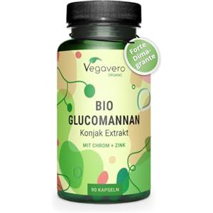 Vegavero Glucomannano Forte | 4000 mg | con Cromo e Zinco | Alto Dosaggio | Senza Additivi | No OGM | Vegan | Vegavero®