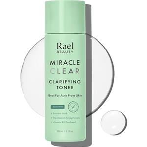 Rael Miracle Clear Tonico Astringente Pori - Skincare Coreana, Anti-Brufoli, per Pori Dilatati Viso, Pelle Sensibile Grassa e con Tendenza Acneica, Acido Succinico (150ml)