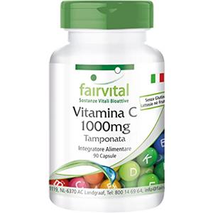 Fairvital | Vitamina 1000mg tamponata - altamente dosato - VEGAN - 90 Capsule - Ascorbato di calcio