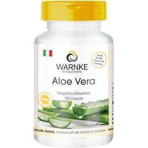 WARNKE VITALSTOFFE Aloe Vera 200:1 per dose giornaliera arricchita con Vitamina C - Vegan - 100 Capsule | Warnke Vitalstoffe - Qualità da farmacia tedesca