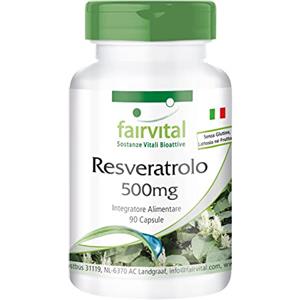 Fairvital | Resveratrolo 500mg per Dose Giornaliera - 90 Capsule per 3 Mesi - Vegan - Senza Glutine, Lattosio ne Fruttosio