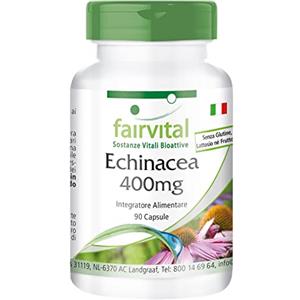 Fairvital | Echinacea 400mg - 1 mese - VEGAN - alto dosaggio - 90 capsule - Echinacea purpurea