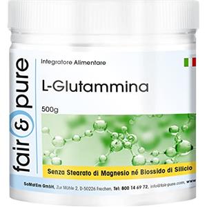 Fair & Pure® - L-Glutammina 500 g in polvere - 100% puro senza additivi - Vegan - Aminoacido proteico