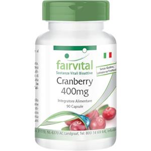 Fairvital | Cranberry 400mg - 1 mese - VEGAN - alto dosaggio - 90 capsule - sostanza pura senza additivi