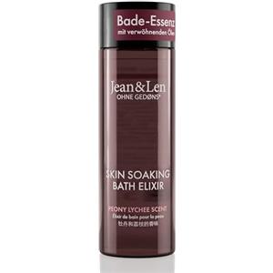 Jean & Len Bath Elixir Peony & Lychee, con oli naturali, lascia la pelle piacevole, fragranza floreale, olio da bagno per tutti i tipi di pelle, senza parabeni e siliconi, 100 ml